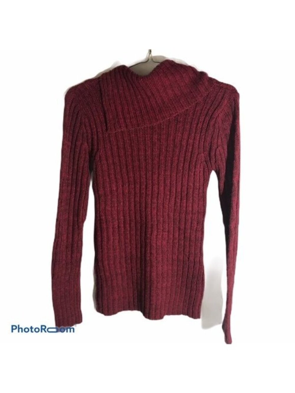 love change cowl neck purple pink knit sweater long sleeve knit button neck READ - Picture 2 of 7